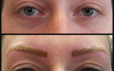 wenkbrauw en eyeliner behandeling